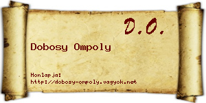 Dobosy Ompoly névjegykártya